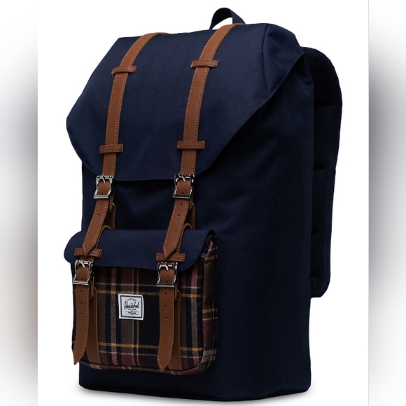 🎒HERSCHEL SUPPLY CO LITTLE AMERICAN PEACOAT PLAID BACKPACK - Picture 4 of 10